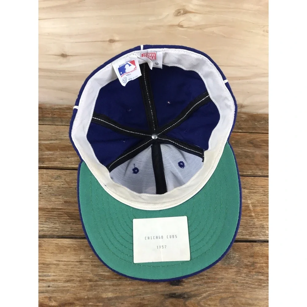 Vintage Chicago Cubs Hat 1957 Repro American Needle Made in USA 7 1/2 Blue